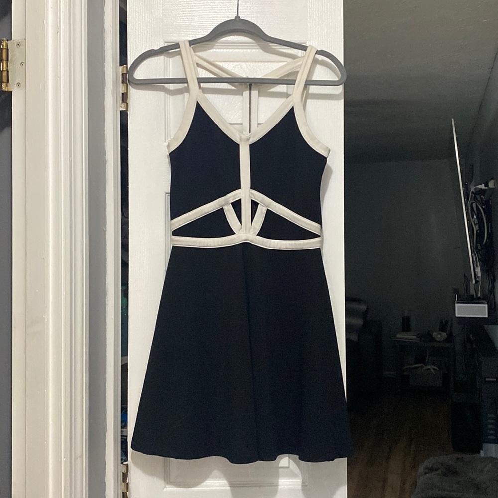 Black and white cut out dress